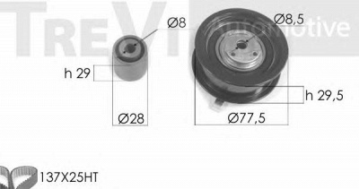 TREVI AUTOMOTIVE kd1206 -  Комплект ремня ГРМ